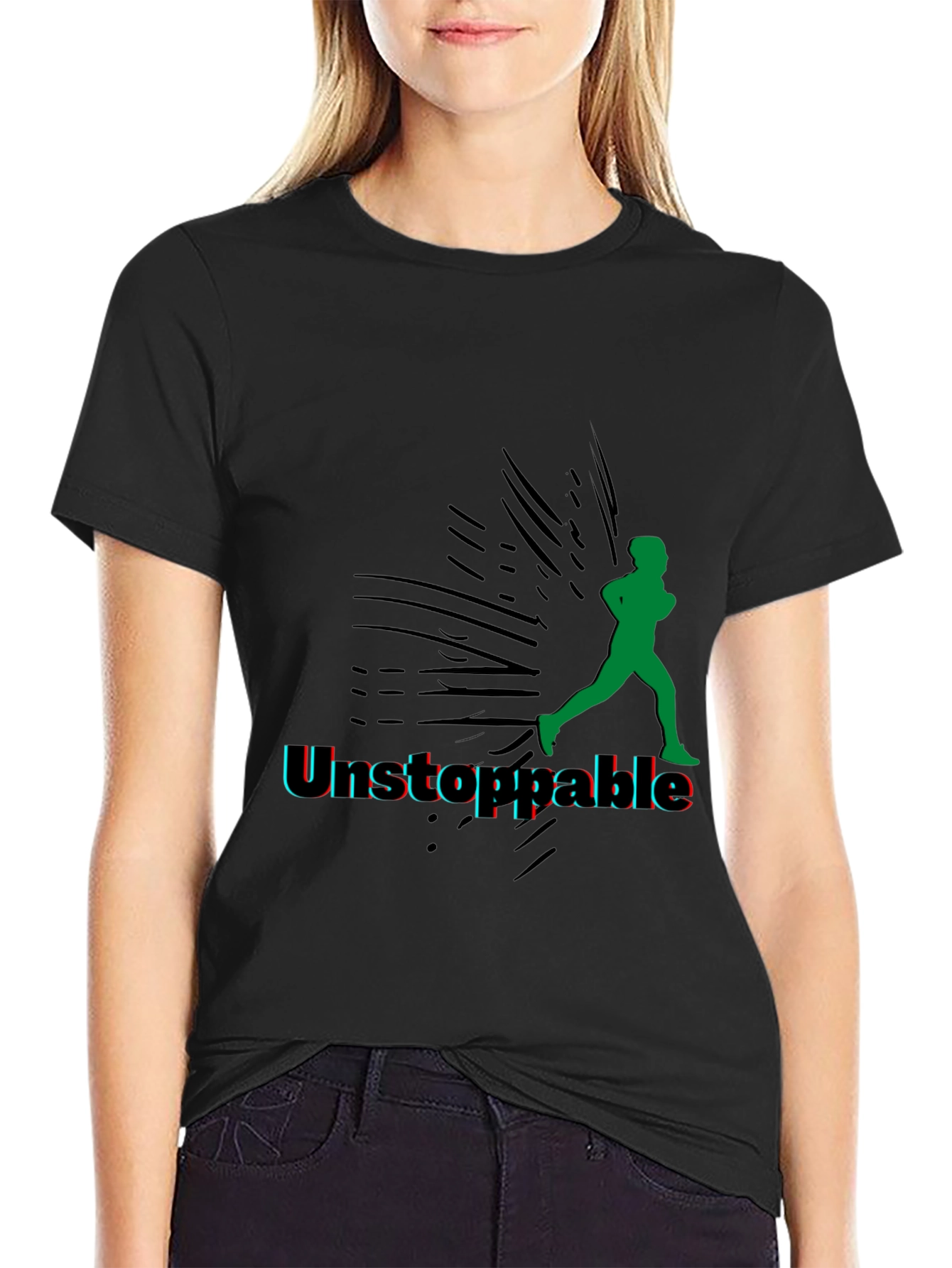 Unstoppable Running Graphic Black Tee
