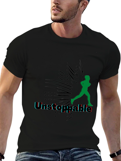 Unstoppable Running Graphic Black Tee