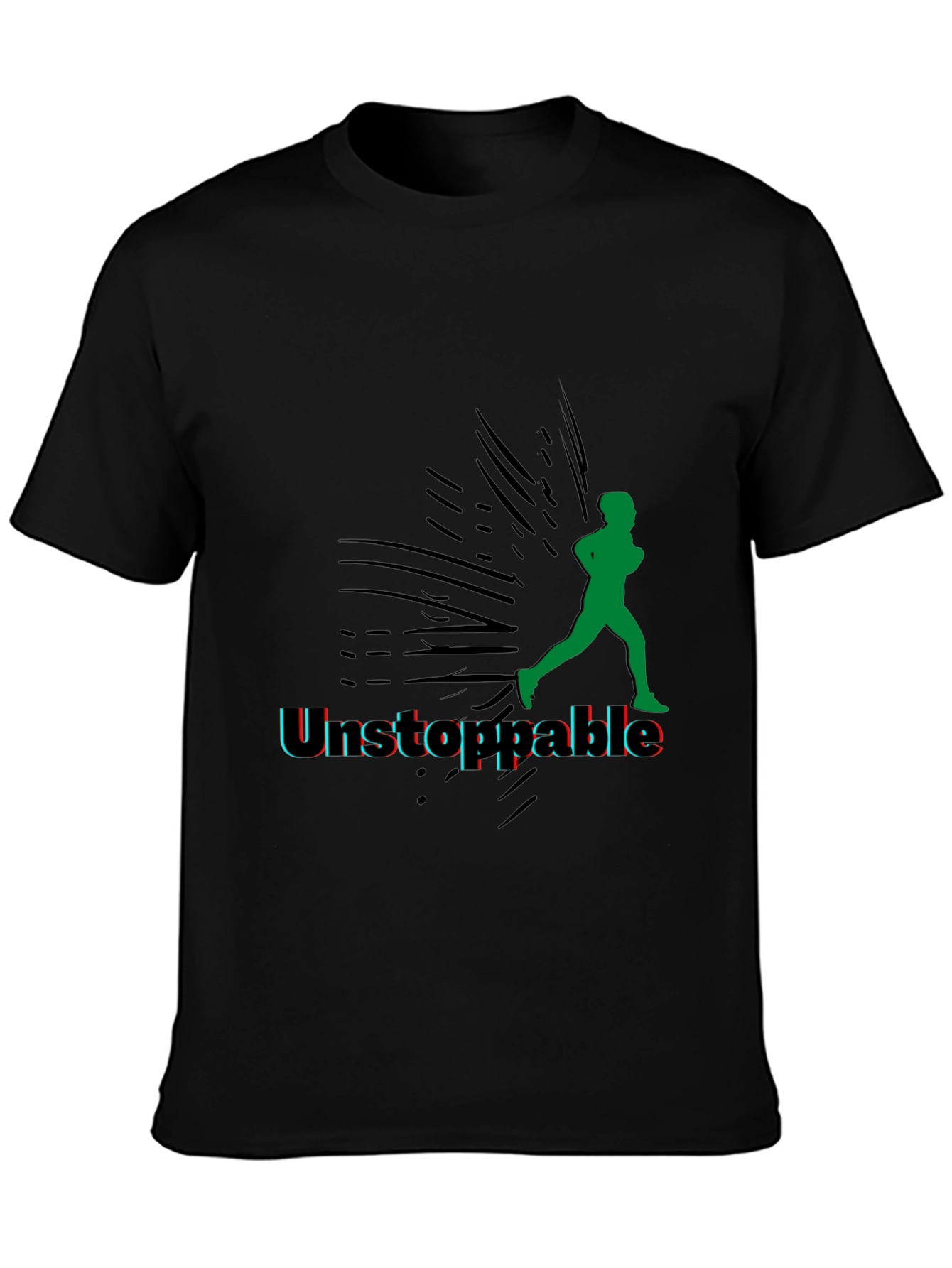 Unstoppable Running Graphic Black Tee