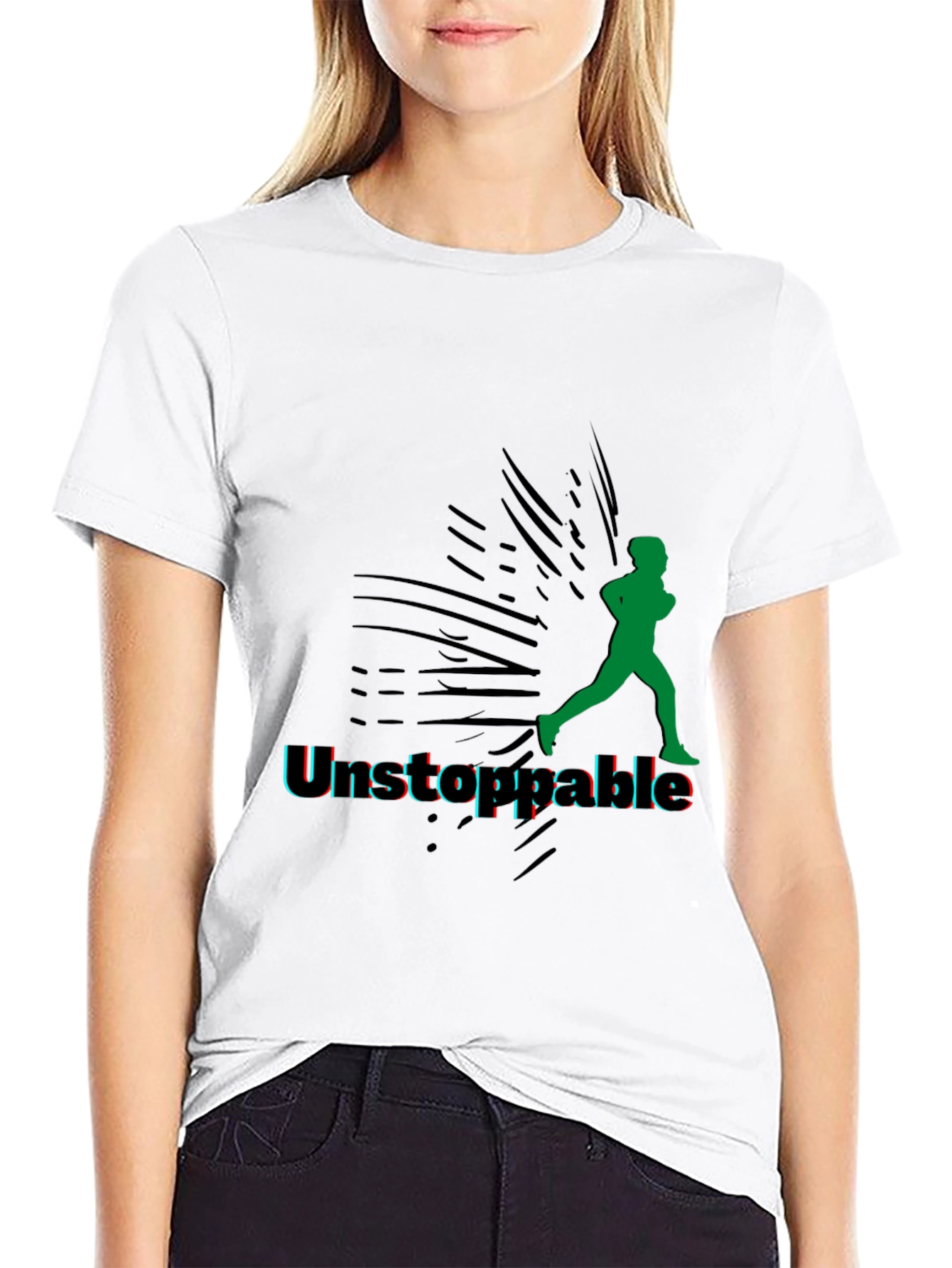 Unstoppable Running Graphic Black Tee
