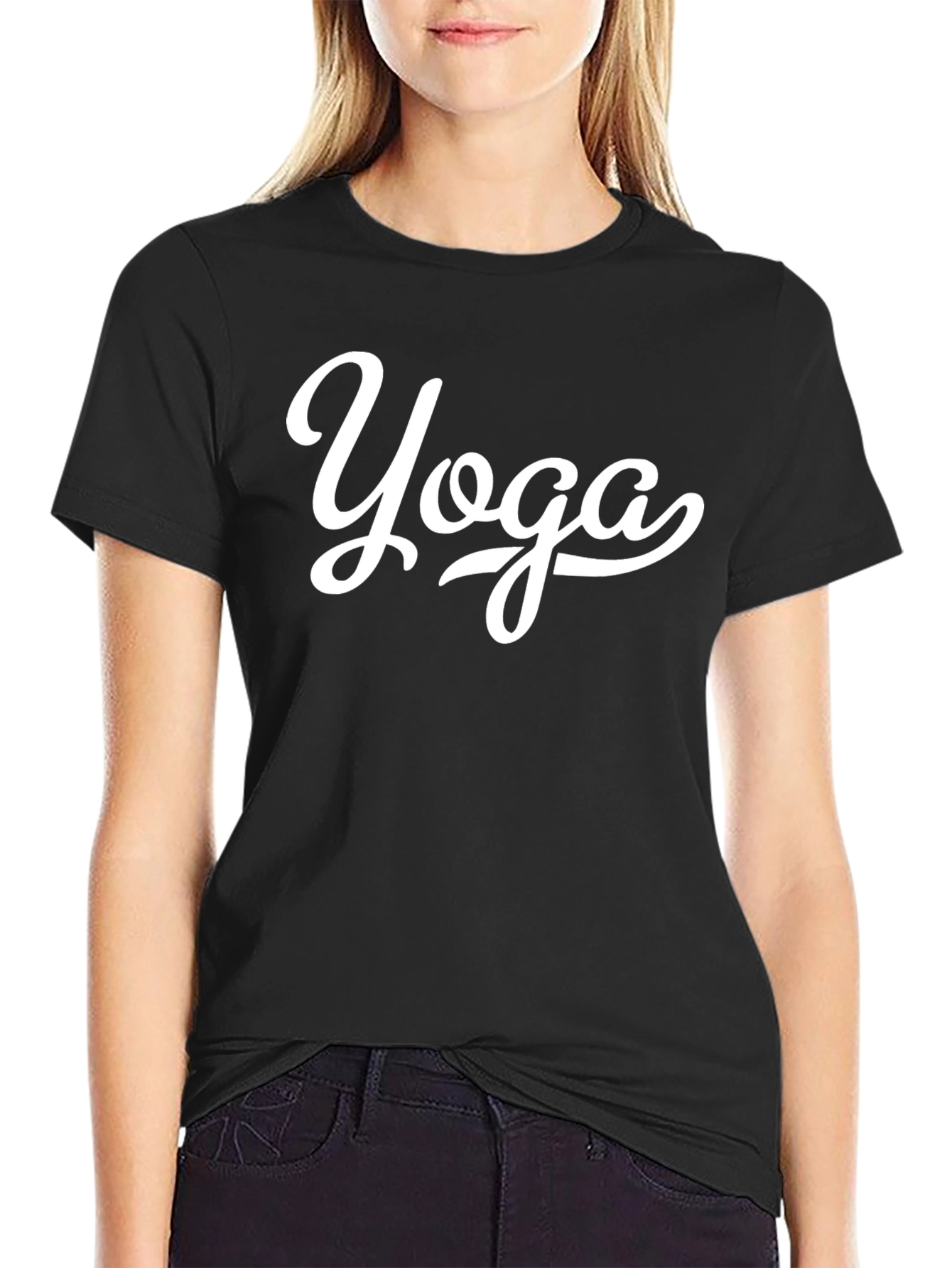 Yoga Graphic Black T-Shirt - Relaxed Fit