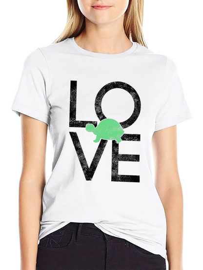 Turtle Love Graphic Tee - Black Cotton Blend