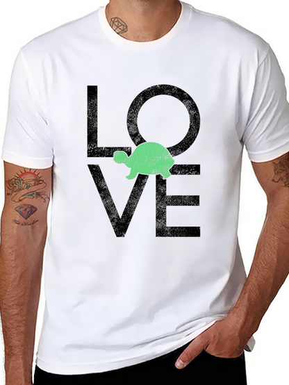 Turtle Love Graphic Tee - Black Cotton Blend