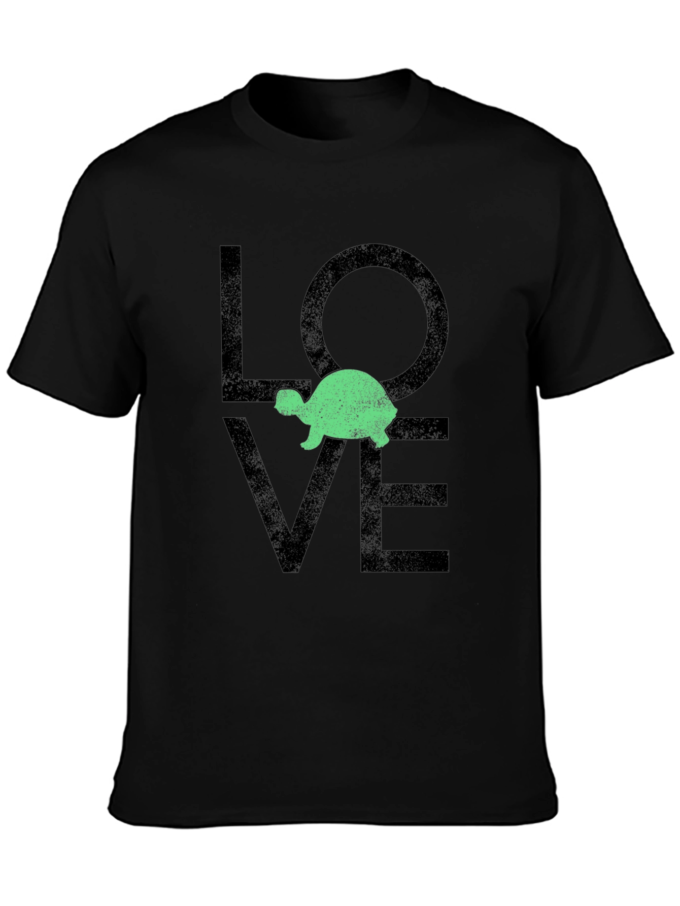Turtle Love Graphic Tee - Black Cotton Blend