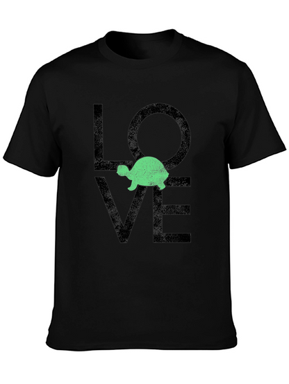 Turtle Love Graphic Tee - Black Cotton Blend