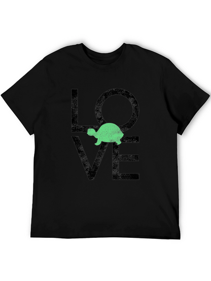 Turtle Love Graphic Tee - Black Cotton Blend