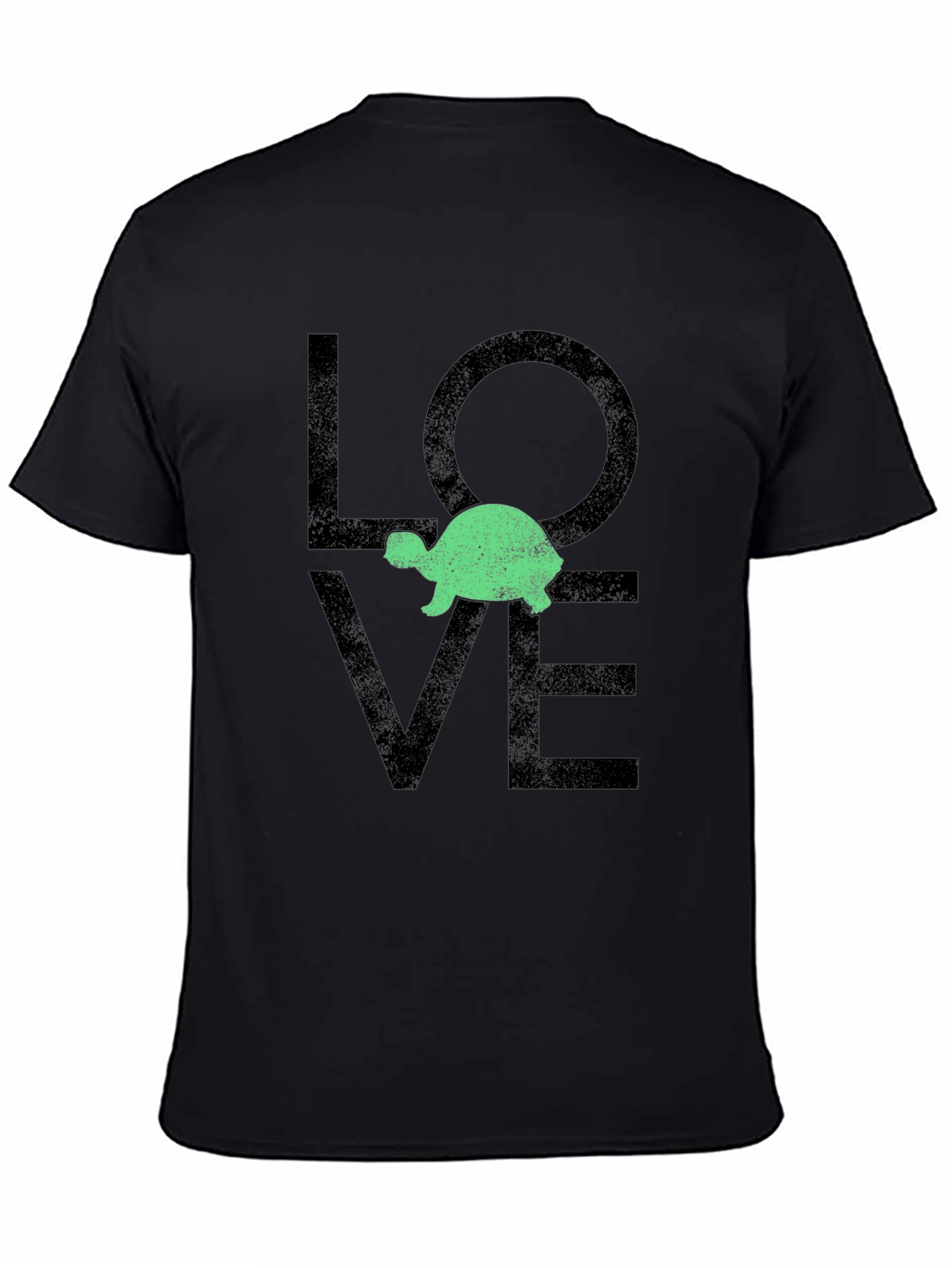 Turtle Love Graphic Tee - Black Cotton Blend