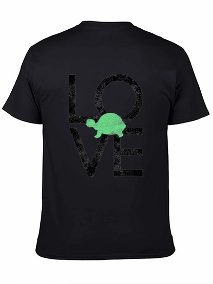 Turtle Love Graphic Tee - Black Cotton Blend