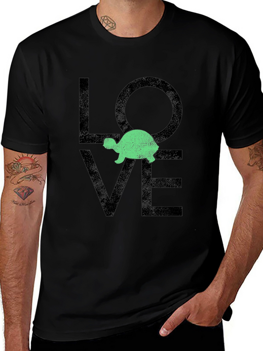 Turtle Love Graphic Tee - Black Cotton Blend