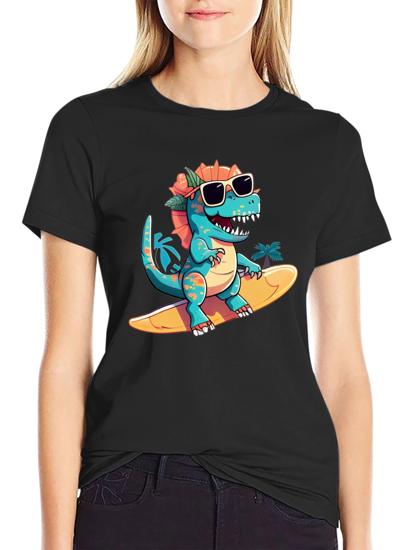 Surfing Dino Tee - Cool Summer Style
