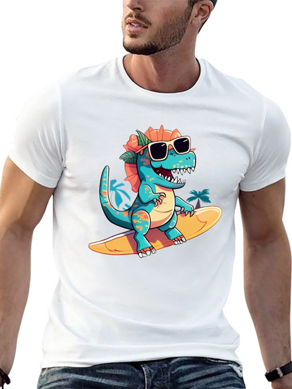 Surfing Dino Tee - Cool Summer Style