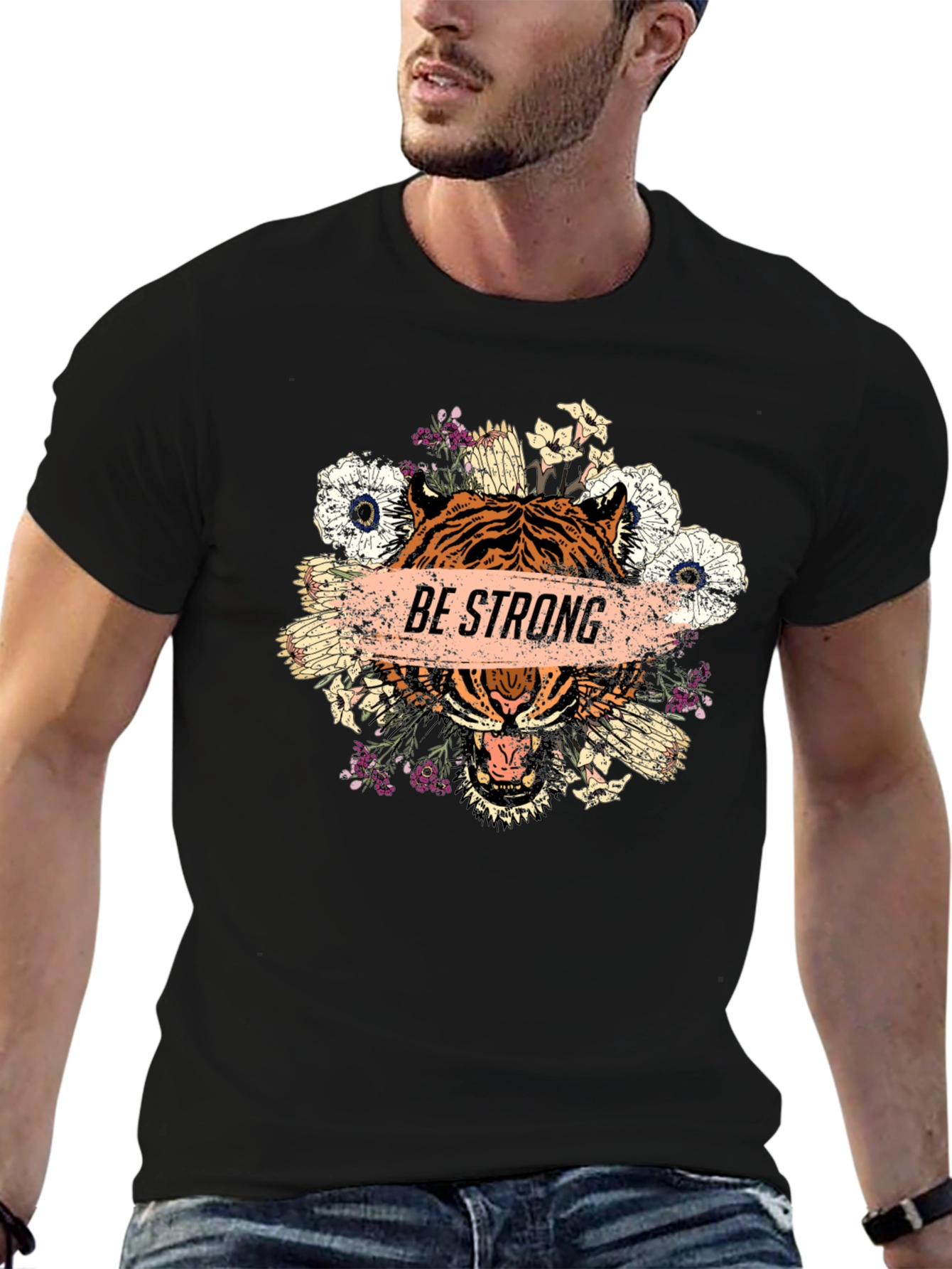 Be Strong Tiger Graphic T-Shirt