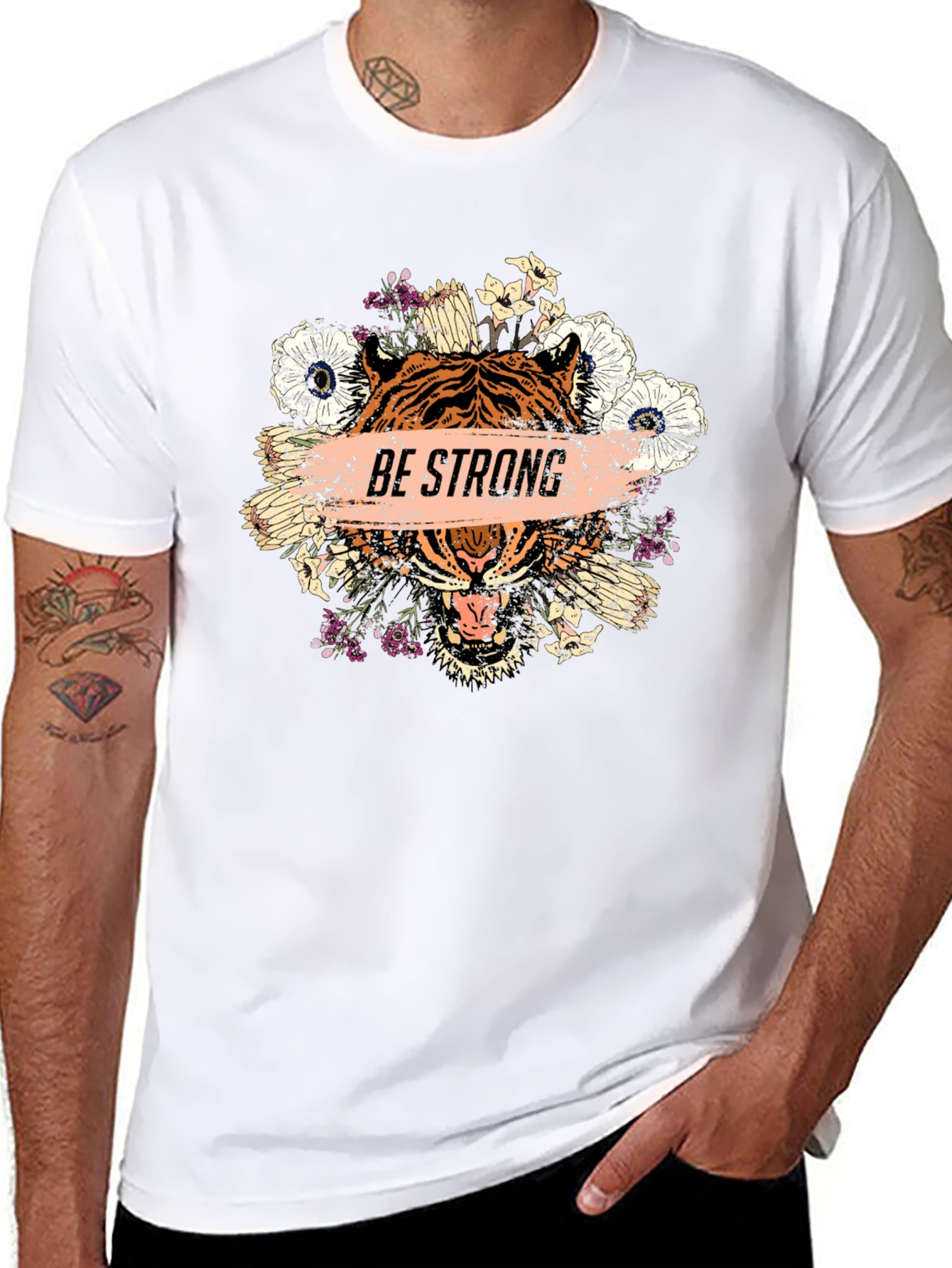 Be Strong Tiger Graphic T-Shirt