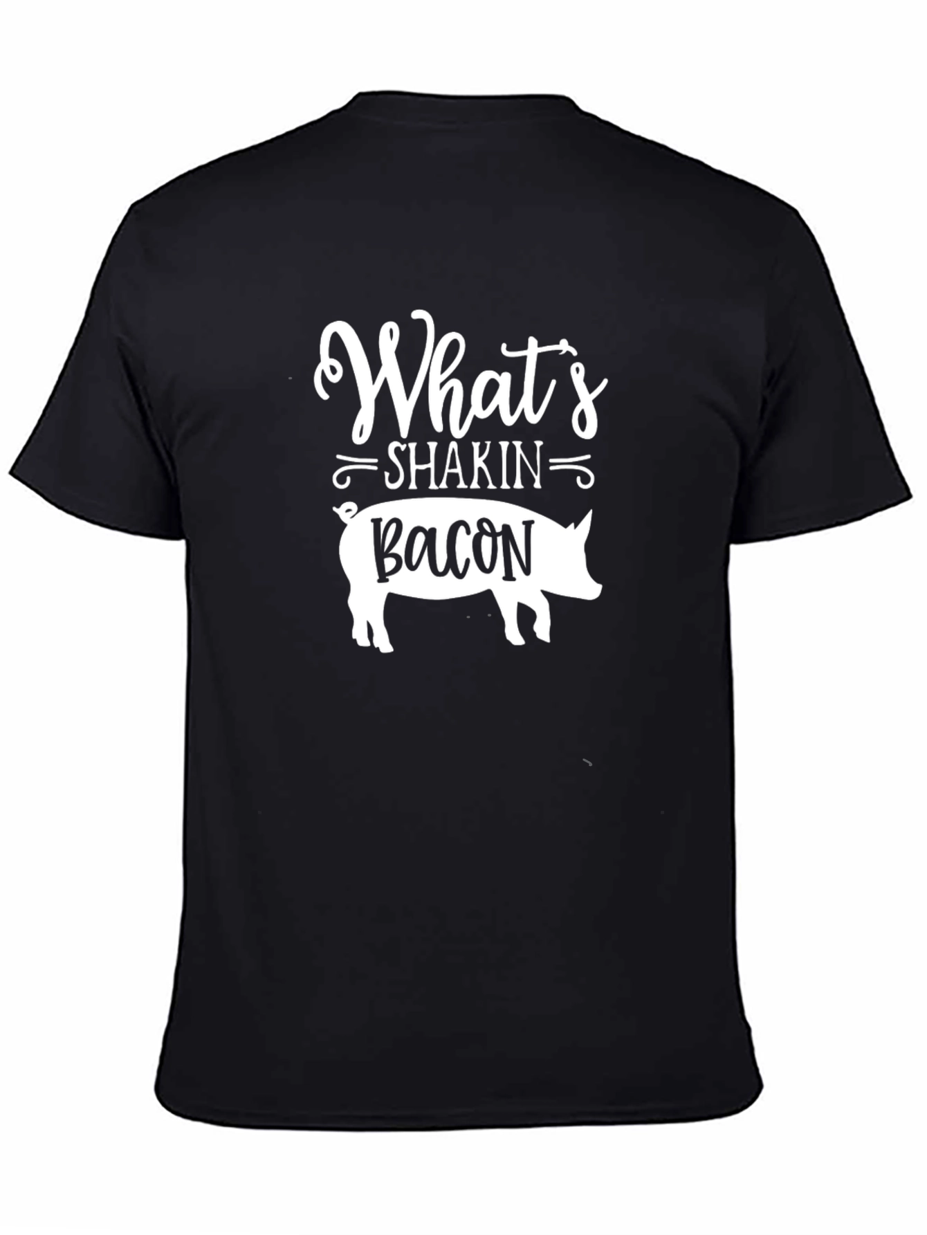 Whats Shakin Bacon Mens Black T-Shirt