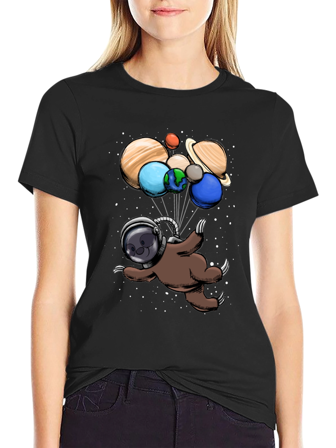 Astronaut Sloth Graphic T-Shirt