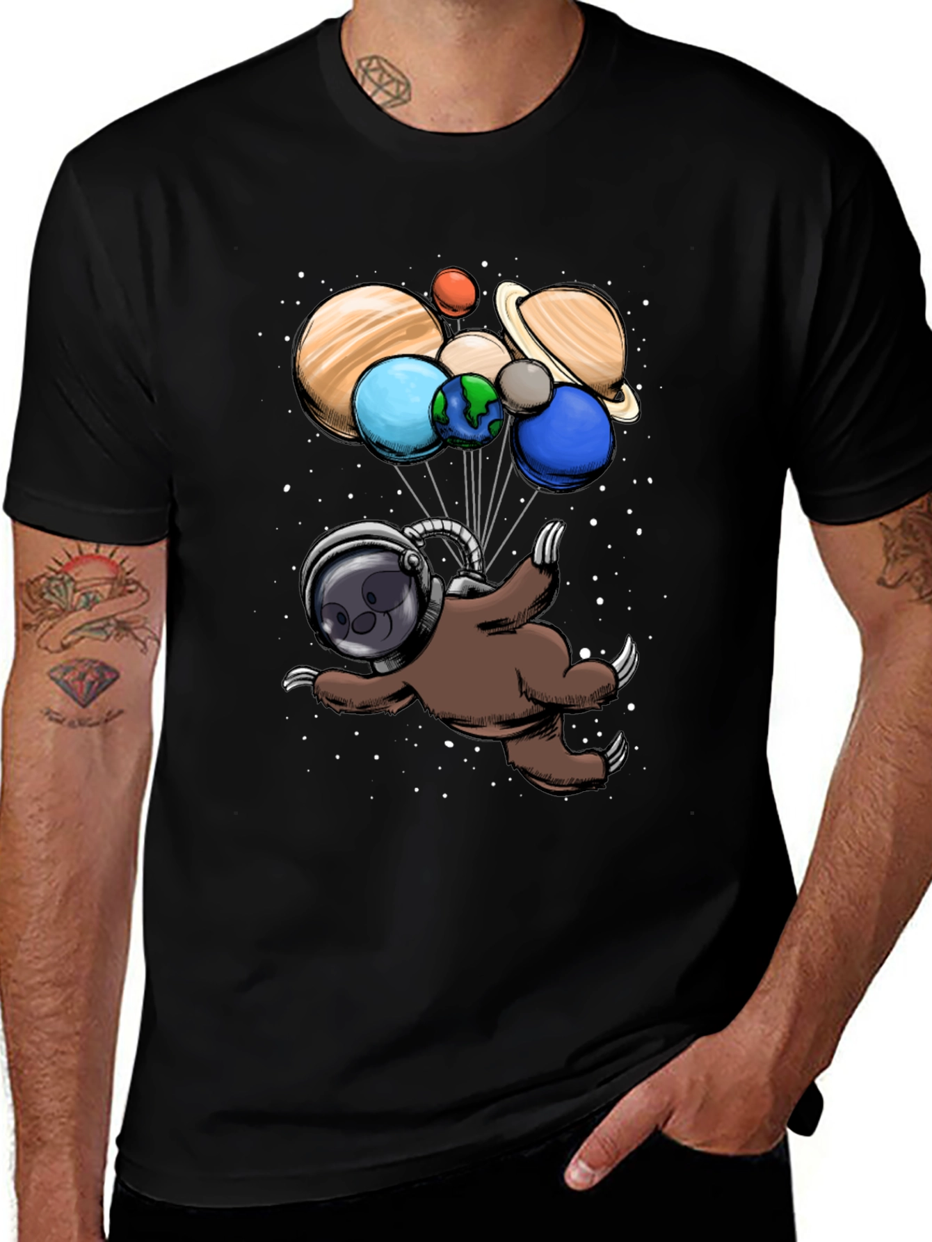 Astronaut Sloth Graphic T-Shirt