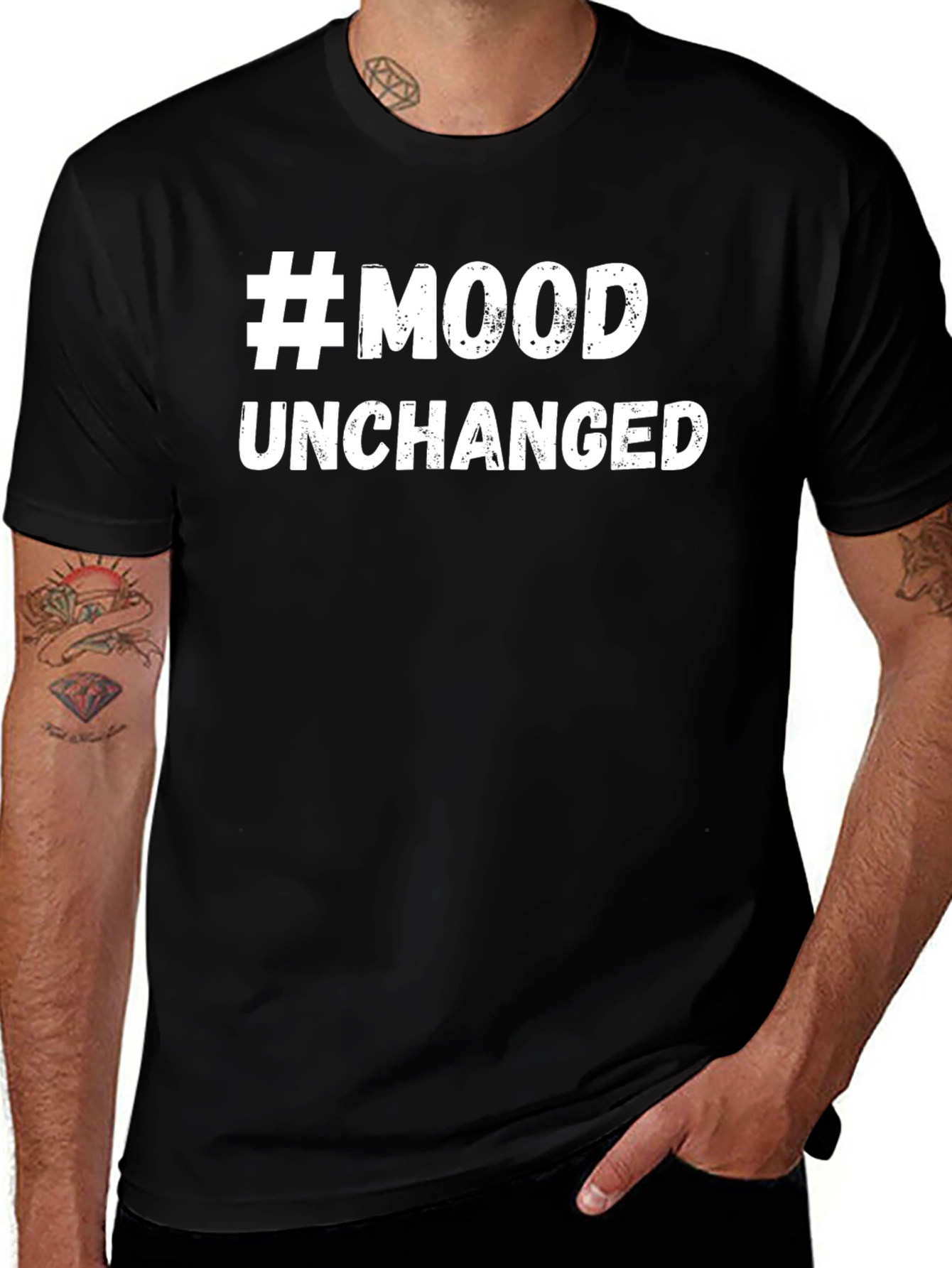 #Mood Unchanged Graphic Tee - Trendy Black T-Shirt