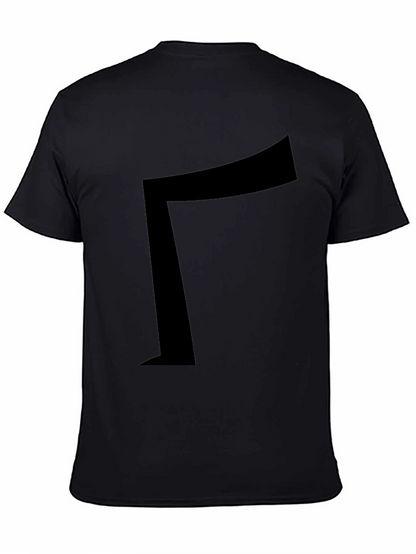 Black T-Shirt with Geometric Design