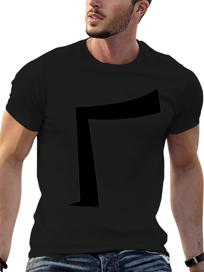 Black T-Shirt with Geometric Design
