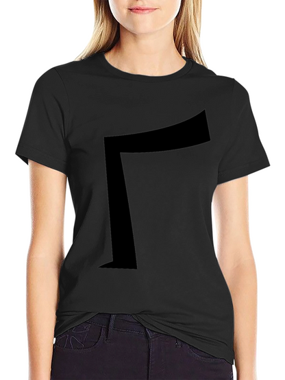 Black T-Shirt with Geometric Design