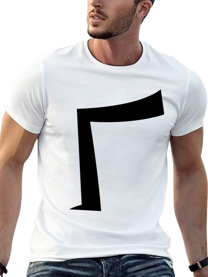 Black T-Shirt with Geometric Design