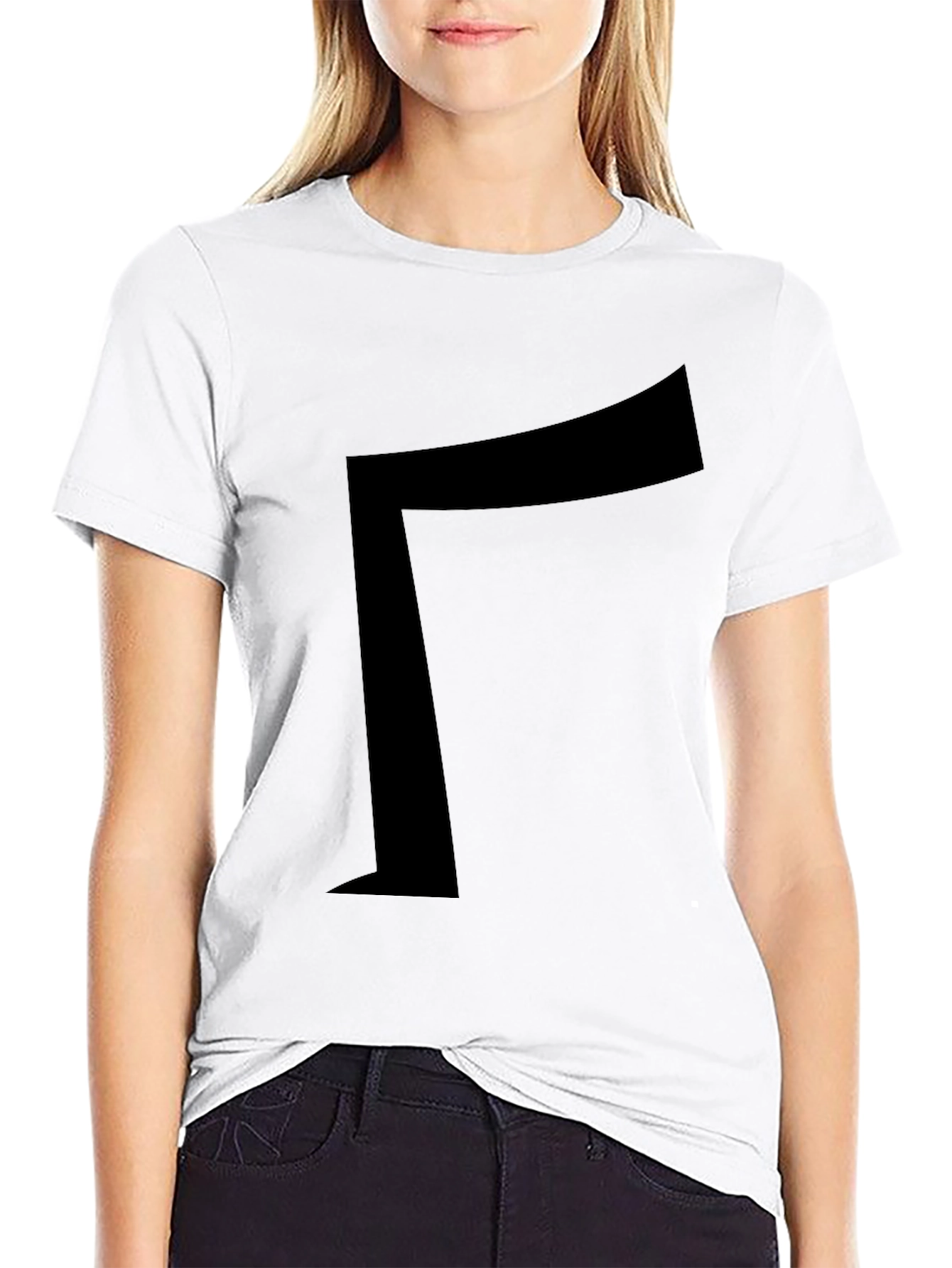 Black T-Shirt with Geometric Design