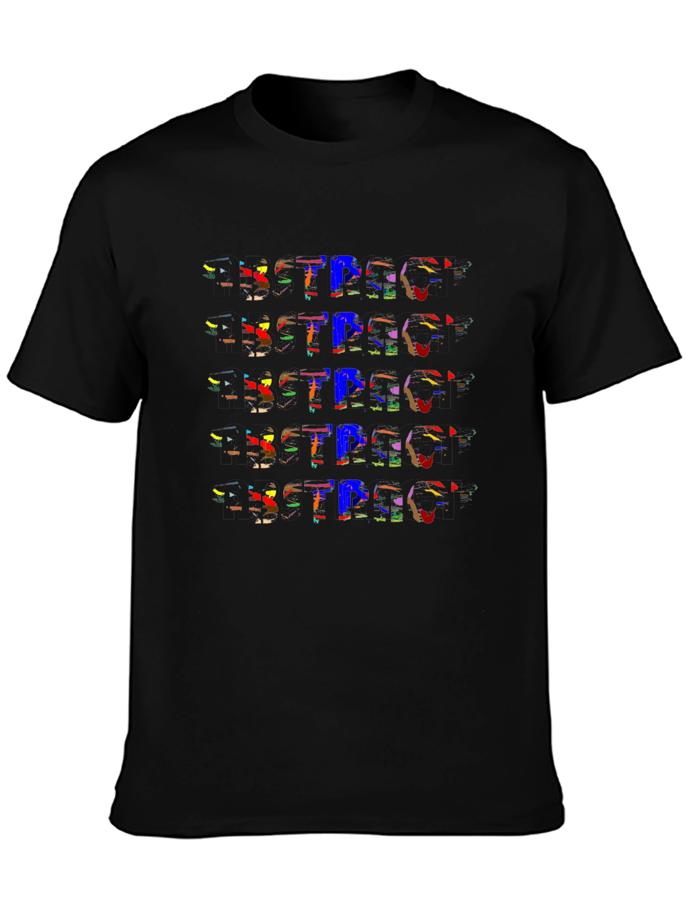 Abstract Design Black Cotton T-Shirt
