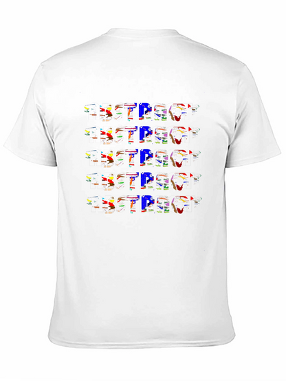 Abstract Design Black Cotton T-Shirt