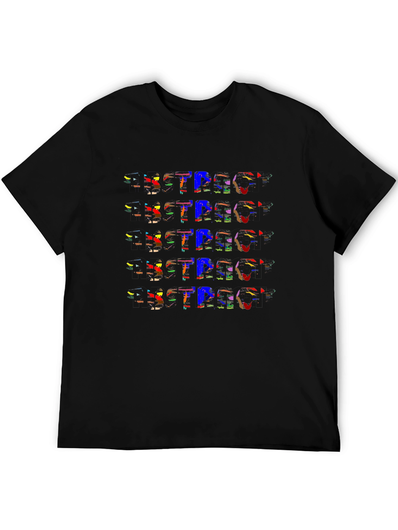 Abstract Design Black Cotton T-Shirt
