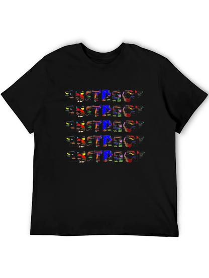 Abstract Design Black Cotton T-Shirt