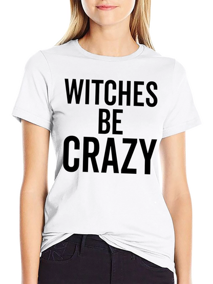 Witches Be Crazy Graphic Tee - Black Cotton T-Shirt