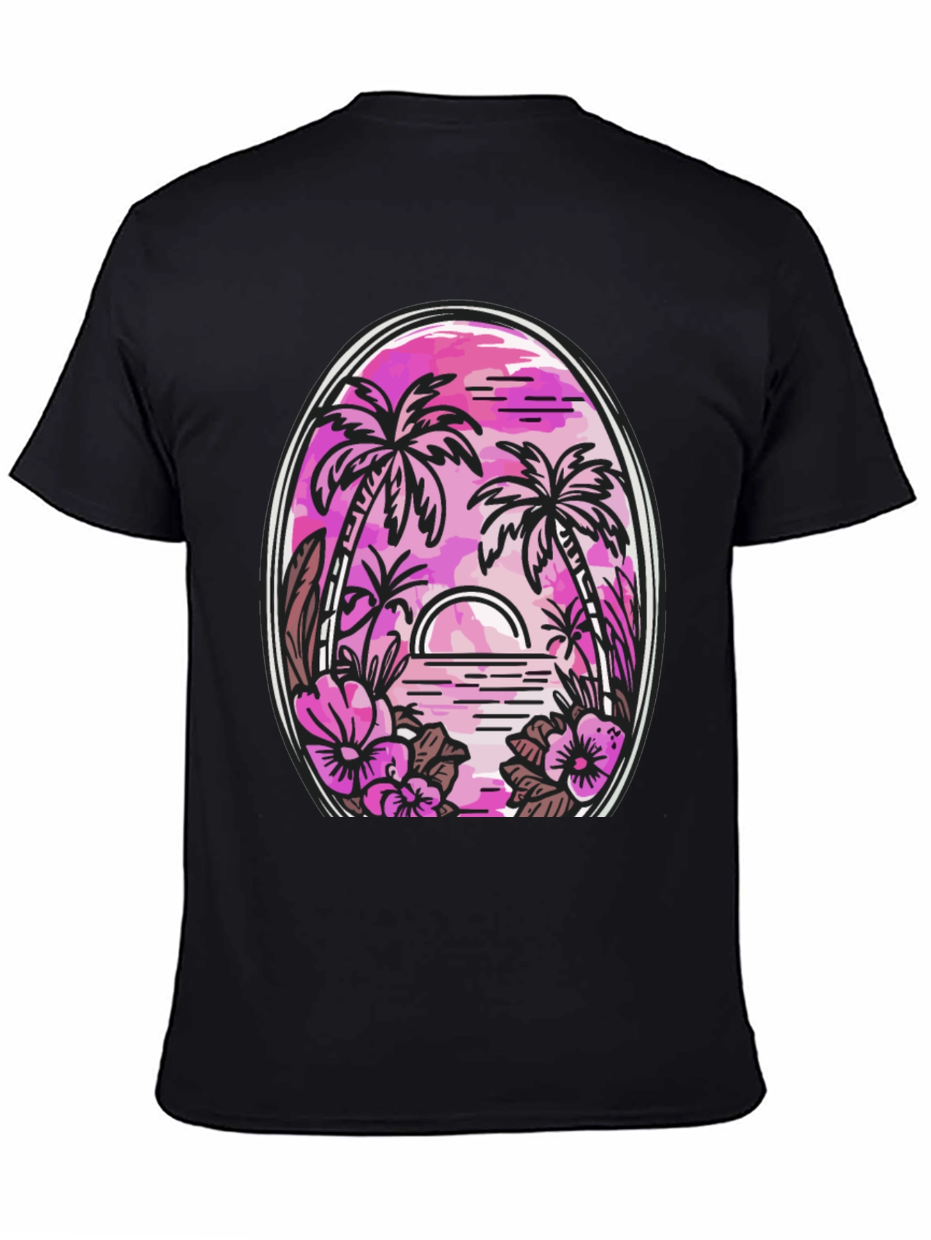 Tropical Palm Sunset Graphic Tee