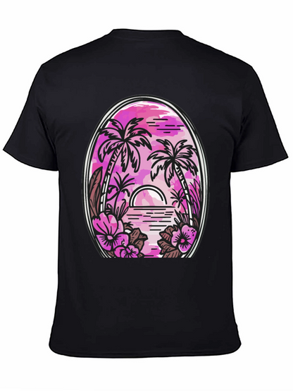 Tropical Palm Sunset Graphic Tee