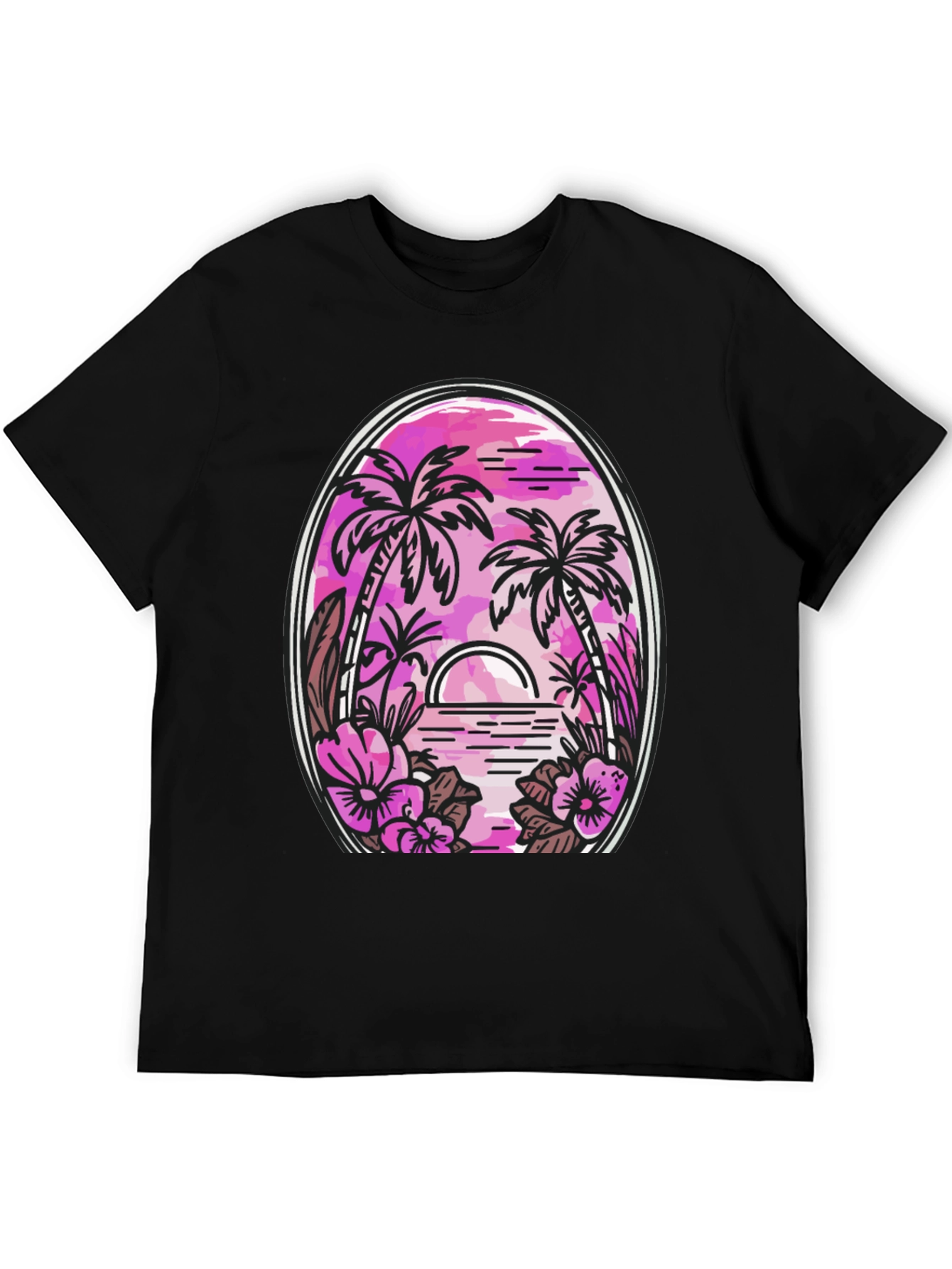 Tropical Palm Sunset Graphic Tee