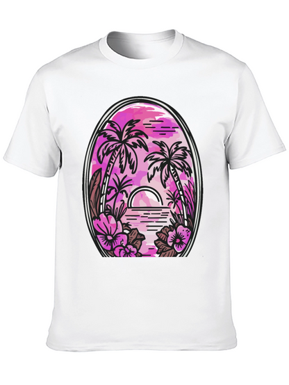 Tropical Palm Sunset Graphic Tee