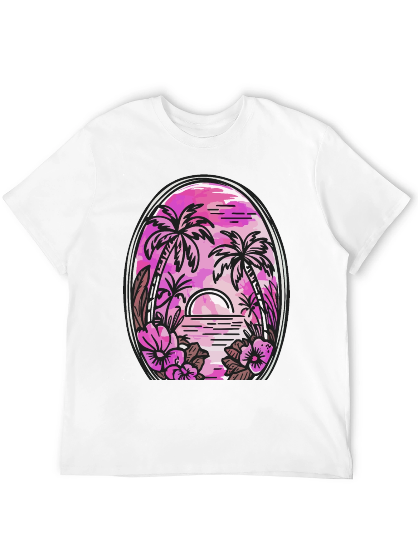 Tropical Palm Sunset Graphic Tee