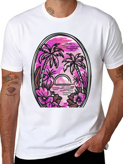 Tropical Palm Sunset Graphic Tee