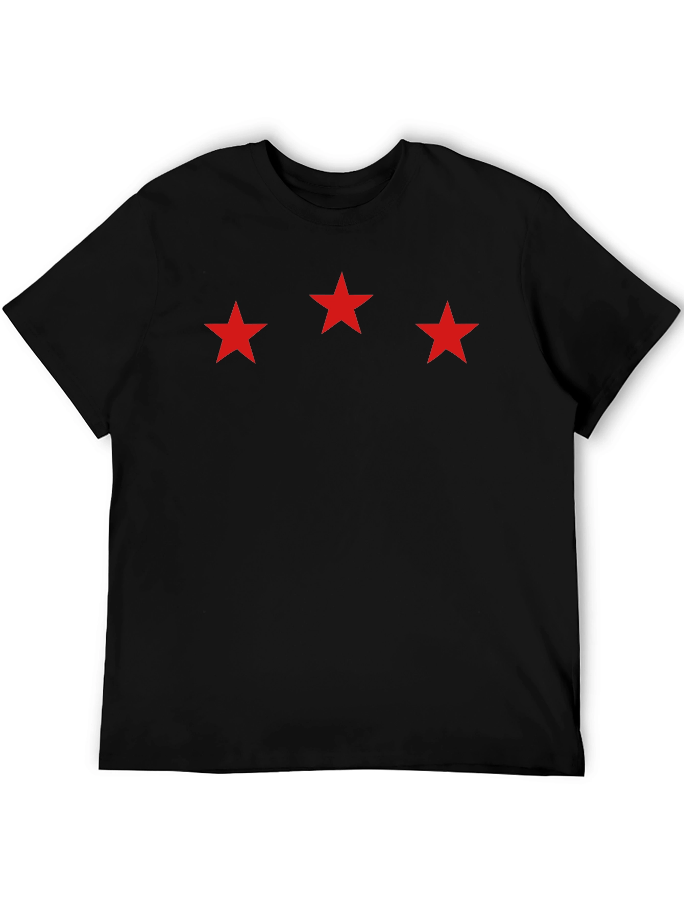 Three Star Graphic Black T-Shirt