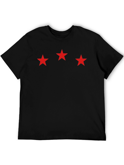 Three Star Graphic Black T-Shirt