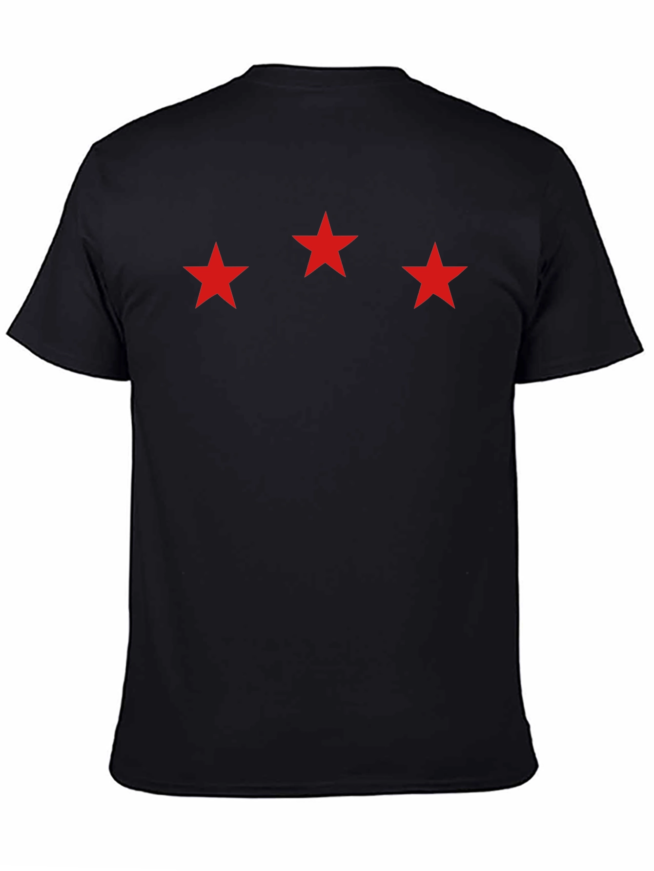 Three Star Graphic Black T-Shirt