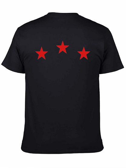 Three Star Graphic Black T-Shirt