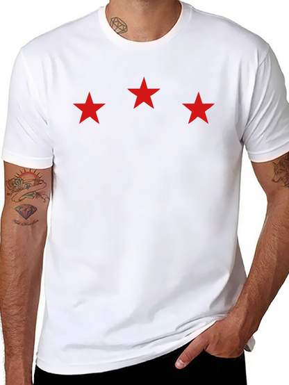 Three Star Graphic Black T-Shirt