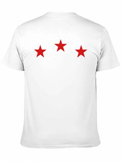 Three Star Graphic Black T-Shirt