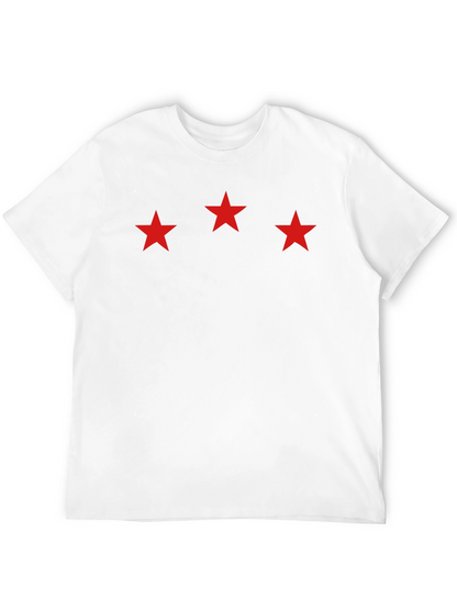 Three Star Graphic Black T-Shirt