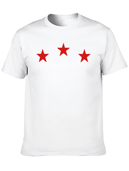 Three Star Graphic Black T-Shirt