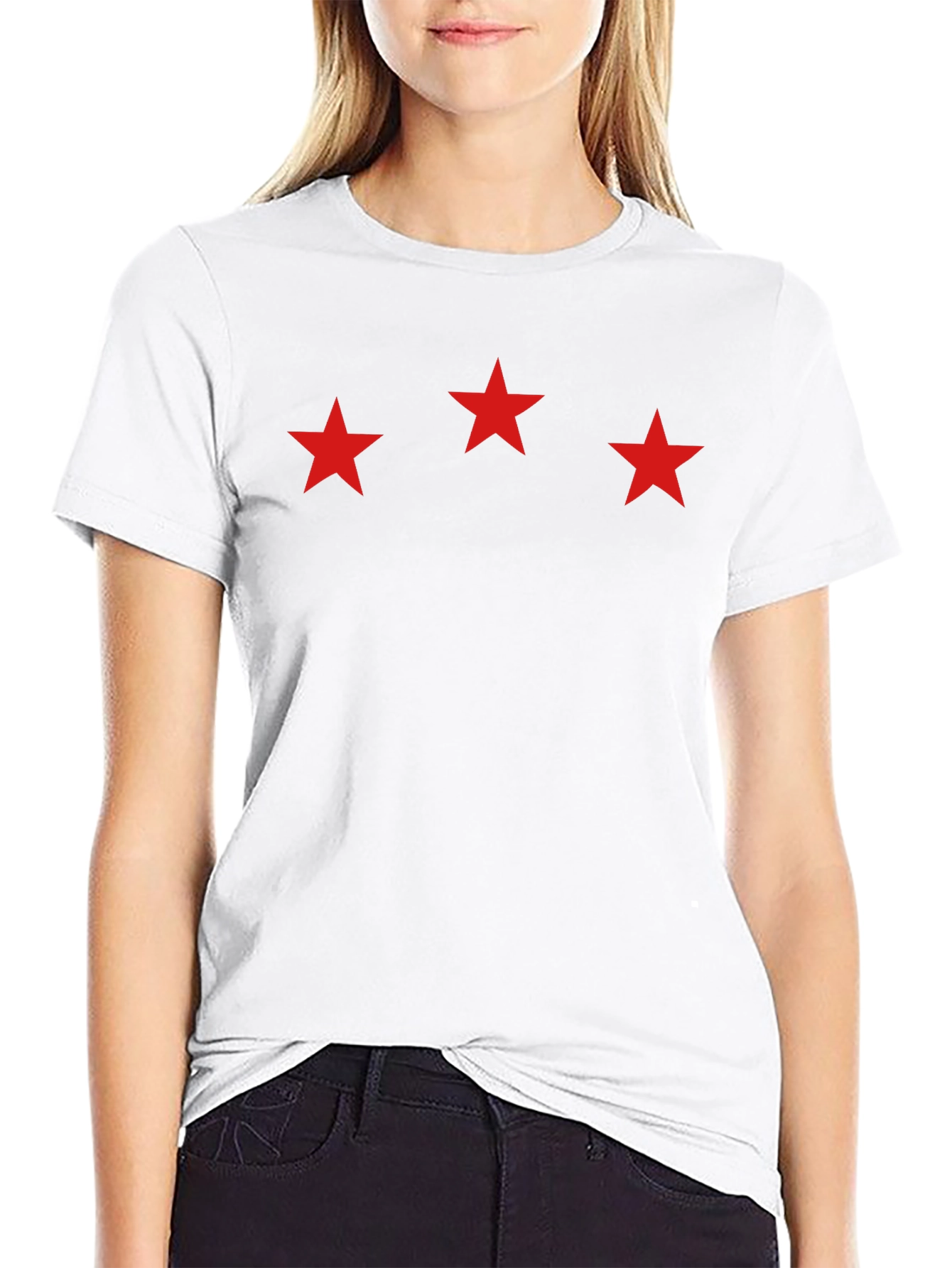 Three Star Graphic Black T-Shirt