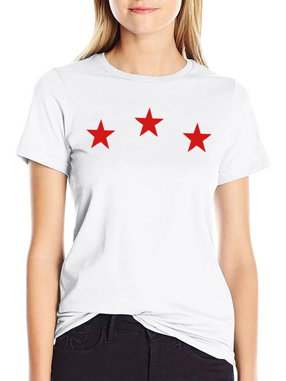Three Star Graphic Black T-Shirt