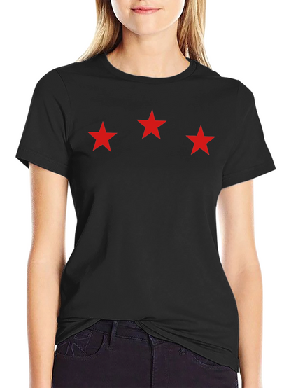 Three Star Graphic Black T-Shirt