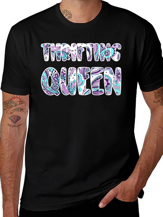 Thrifting Queen Black Graphic Tee