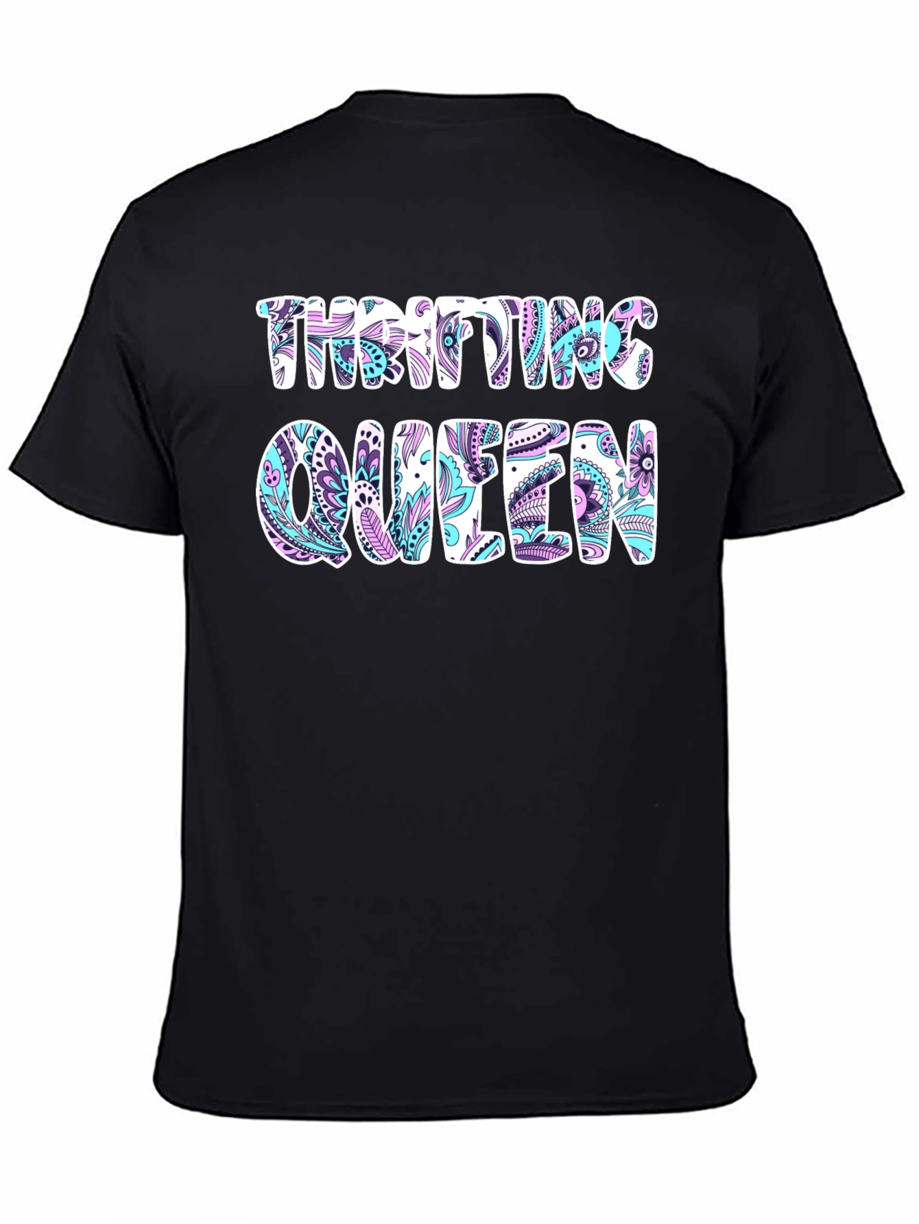 Thrifting Queen Black Graphic Tee